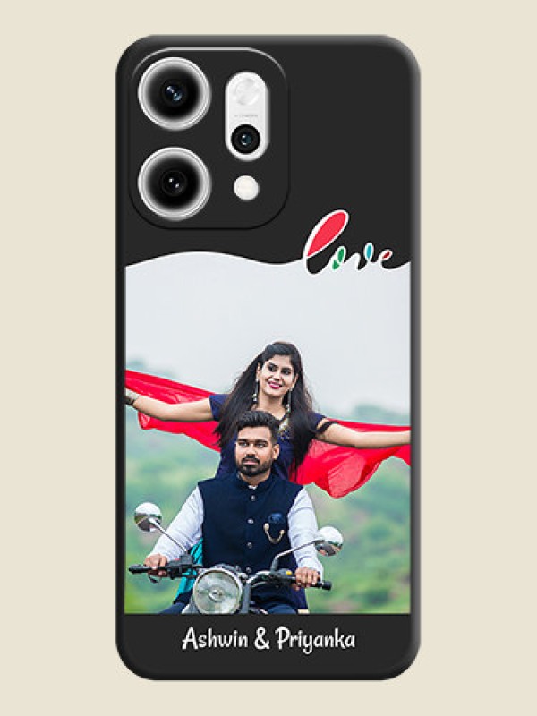 Custom Fall in Love Pattern with Picture on Photo On Space Black Custom Soft Matte Mobile Back Cover - Oppo Reno 14 Pro 5G