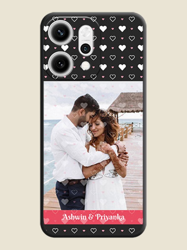 Custom White Color Love Symbols with Text Design on Photo On Space Black Custom Soft Matte Mobile Back Cover - Oppo Reno 14 Pro 5G