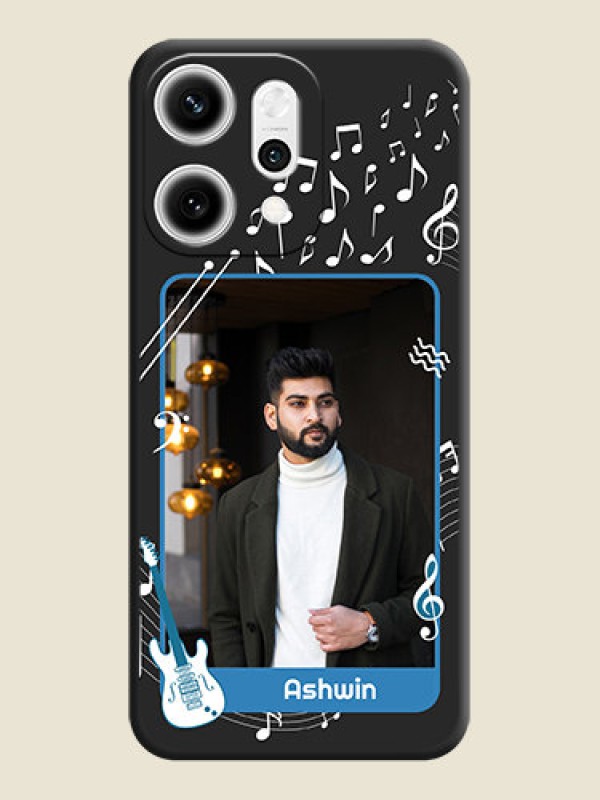 Custom Musical Theme Design with Text on Photo On Space Black Custom Soft Matte Mobile Back Cover - Oppo Reno 14 Pro 5G