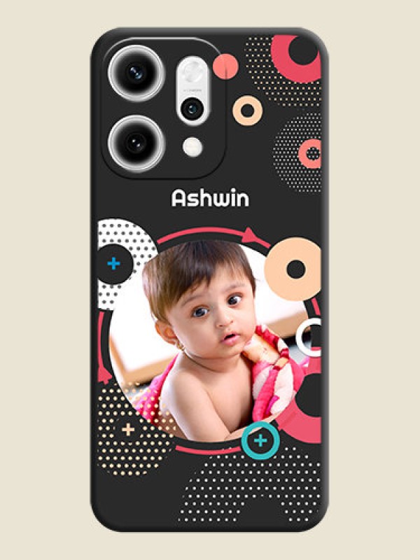 Custom Multicoloured Round Image On Space Black Custom Soft Matte Mobile Back Cover - Oppo Reno 14 Pro 5G