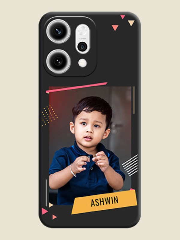 Custom Photo Frame with Triangle Small Dots on Photo On Space Black Custom Soft Matte Mobile Back Cover - Oppo Reno 14 Pro 5G