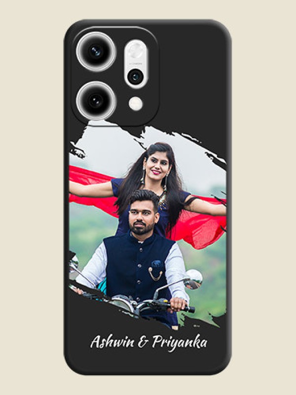 Custom Grunge Brush Strokes on Photo On Space Black Custom Soft Matte Mobile Back Cover - Oppo Reno 14 Pro 5G