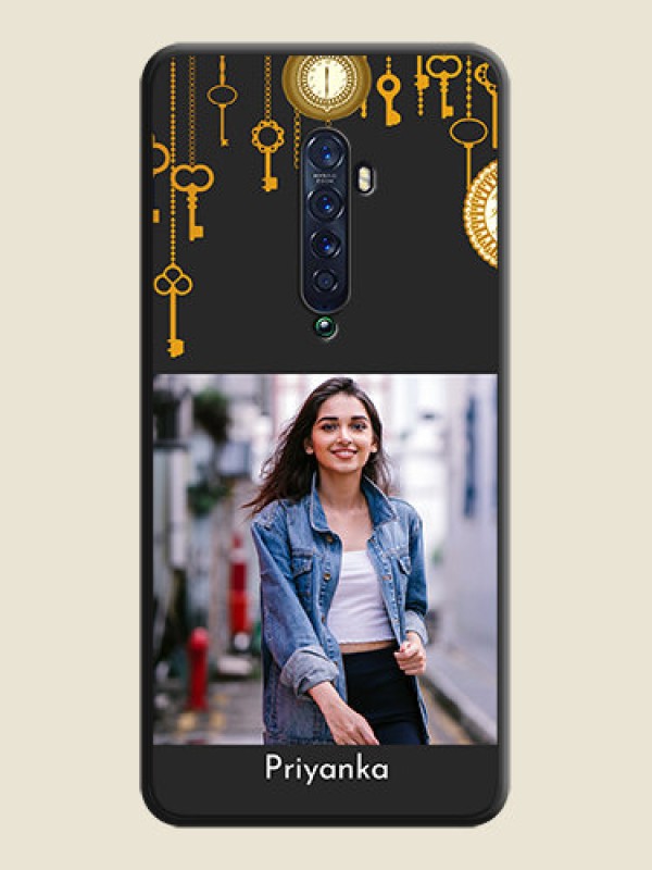 Custom Decorative Design with Text on Space Black Custom Soft Matte Back Cover - Oppo Reno 2
