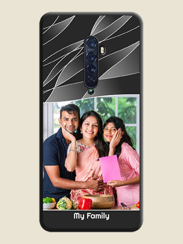 Custom Mixed Wave Lines on Photo on Space Black Soft Matte Mobile Cover - Oppo Reno 2