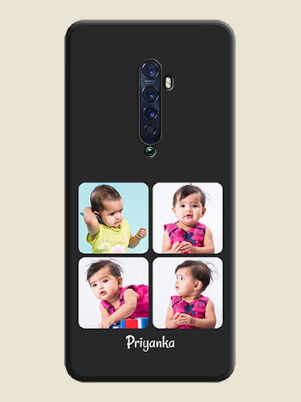 Custom Floral Art with 6 Image Holder on Photo on Space Black Soft Matte Mobile Case - Oppo Reno 2