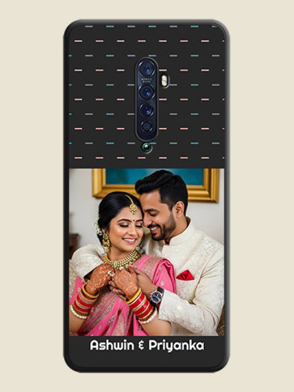 Custom Line Pattern Design with Text on Space Black Custom Soft Matte Phone Back Cover - Oppo Reno 2