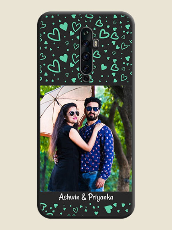 Custom Sea Green Indefinite Love Pattern - Photo on Space Black Soft Matte Mobile Cover - Oppo Reno 2F