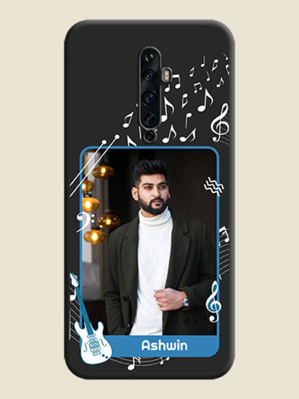 Custom Musical Theme Design with Text - Photo on Space Black Soft Matte Mobile Case - Oppo Reno 2F