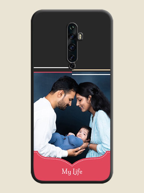 Custom Classic Plain Design with Name - Photo on Space Black Soft Matte Phone Cover - Oppo Reno 2F