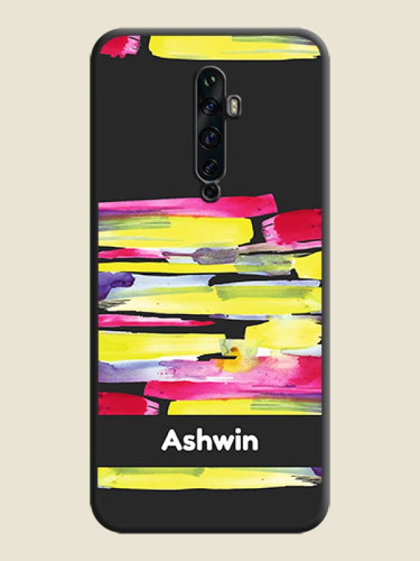 Custom Brush Coloured on Space Black Personalized Soft Matte Phone Covers - Oppo Reno 2Z