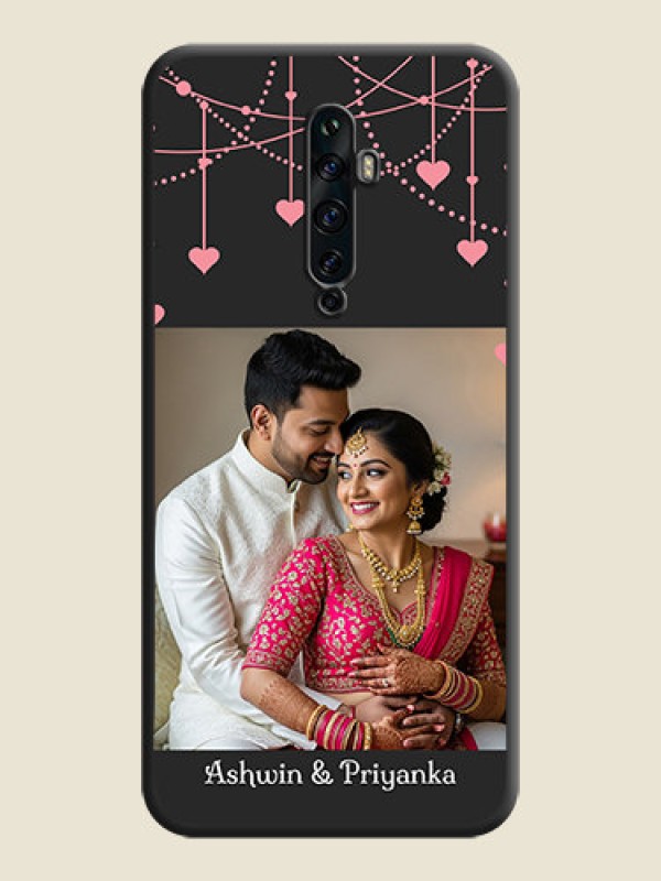Custom Pink Love Hangings with Text on Space Black Custom Soft Matte Back Cover - Oppo Reno 2Z
