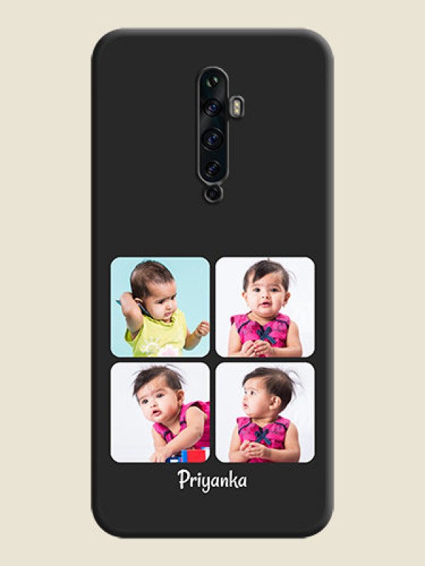 Custom Floral Art with 6 Image Holder - Photo on Space Black Soft Matte Mobile Case - Oppo Reno 2Z