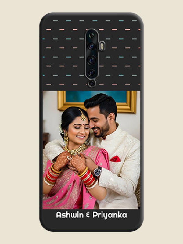 Custom Line Pattern Design with Text on Space Black Custom Soft Matte Phone Back Cover - Oppo Reno 2Z