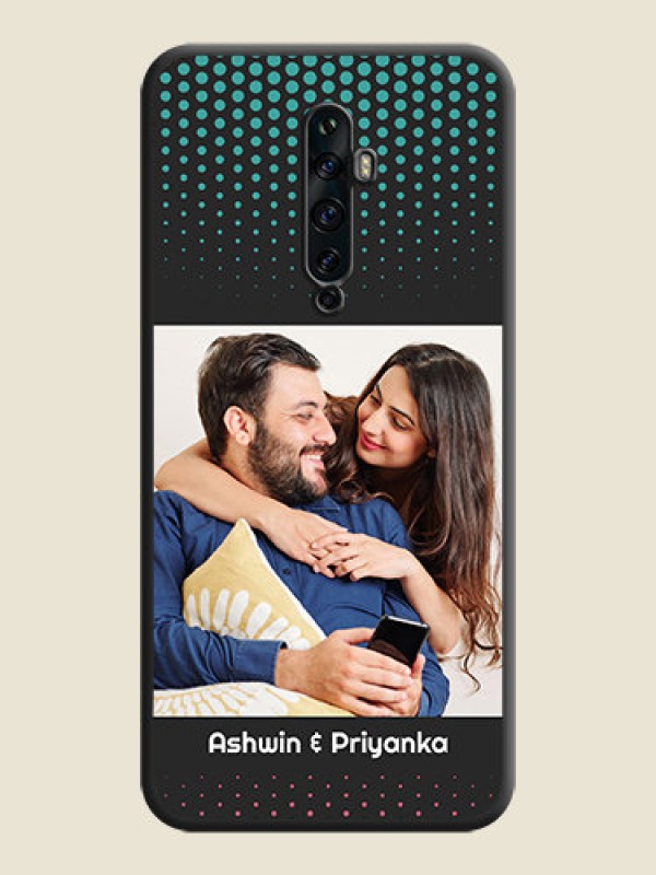 Custom Faded Dots with Grunge Photo Frame and Text on Space Black Custom Soft Matte Phone Cases - Oppo Reno 2Z