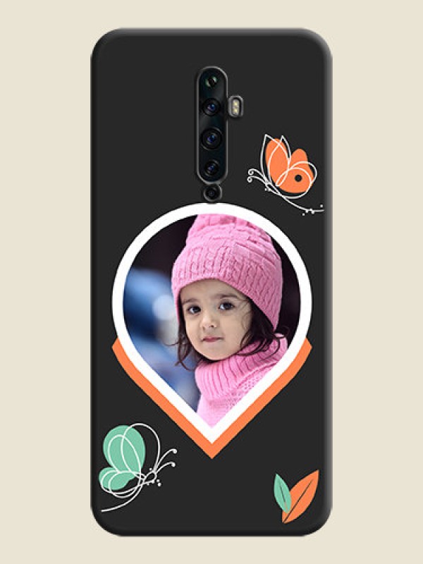 Custom Upload Pic With Simple Butterly Design On Space Black Personalized Soft Matte Phone Covers -Oppo Reno 2Z