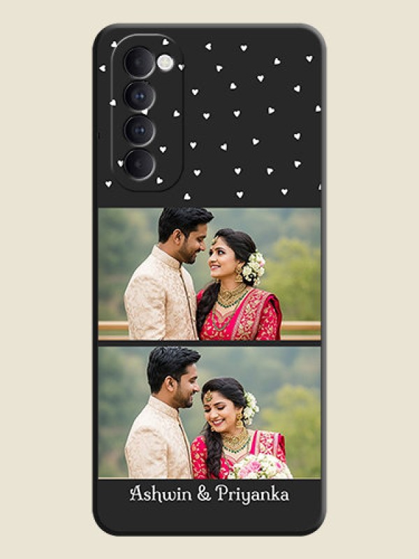 Custom Miniature Love Symbols with Name on Space Black Custom Soft Matte Back Cover - Oppo Reno 4 Pro