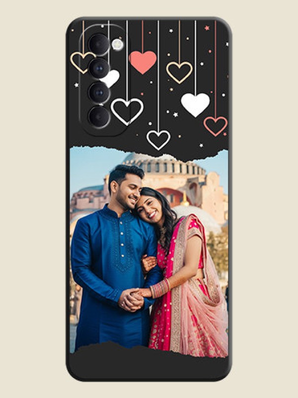 Custom Love Hangings with Splash Wave Picture on Space Black Custom Soft Matte Phone Back Cover - Oppo Reno 4 Pro