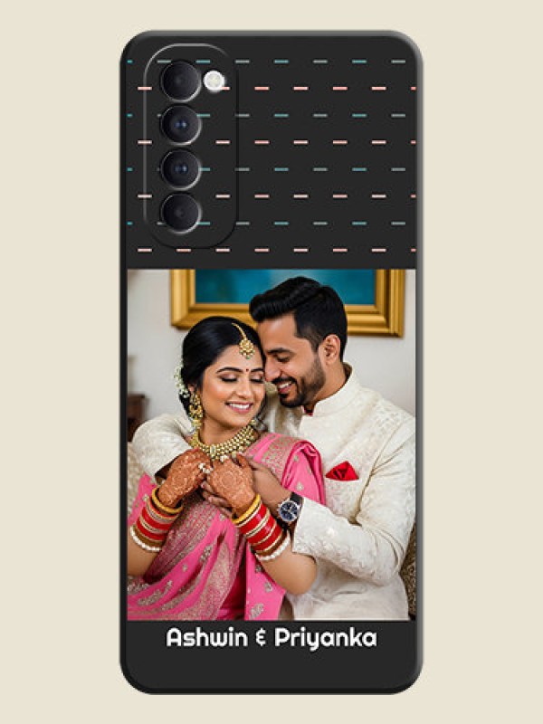 Custom Line Pattern Design with Text on Space Black Custom Soft Matte Phone Back Cover - Oppo Reno 4 Pro