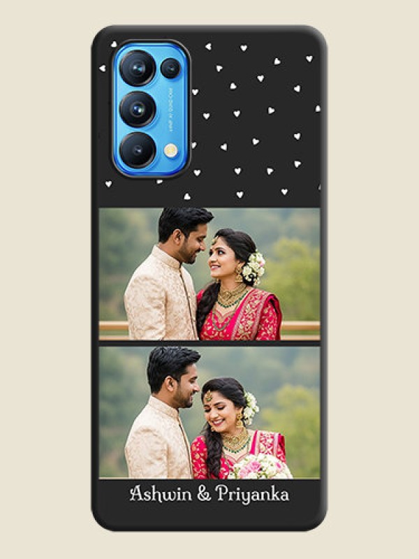 Custom Miniature Love Symbols with Name on Space Black Custom Soft Matte Back Cover - Reno 5 Pro