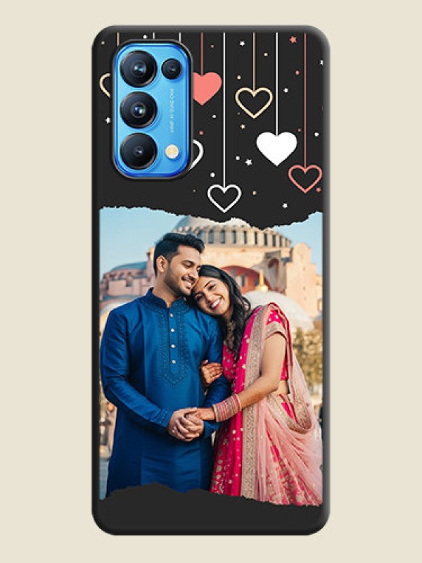 Custom Love Hangings with Splash Wave Picture on Space Black Custom Soft Matte Phone Back Cover - Reno 5 Pro