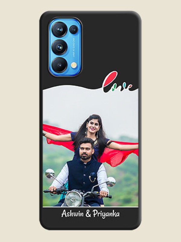 Custom Fall in Love Pattern with Picture on Photo on Space Black Soft Matte Mobile Case - Reno 5 Pro
