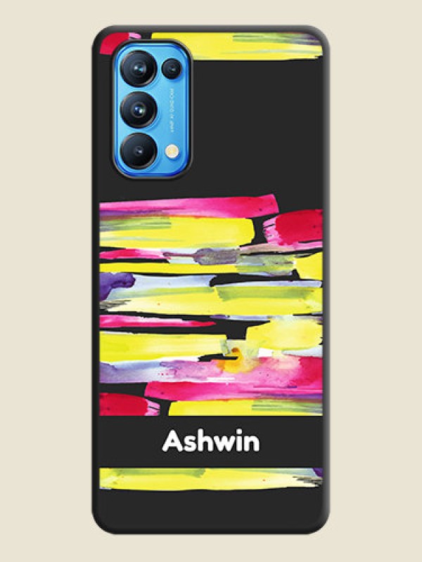 Custom Brush Coloured on Space Black Personalized Soft Matte Phone Covers - Reno 5 Pro