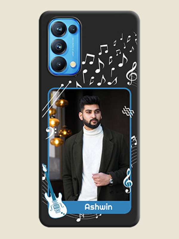 Custom Musical Theme Design with Text on Photo on Space Black Soft Matte Mobile Case - Reno 5 Pro