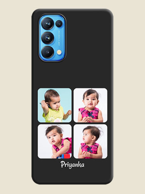 Custom Floral Art with 6 Image Holder on Photo on Space Black Soft Matte Mobile Case - Reno 5 Pro