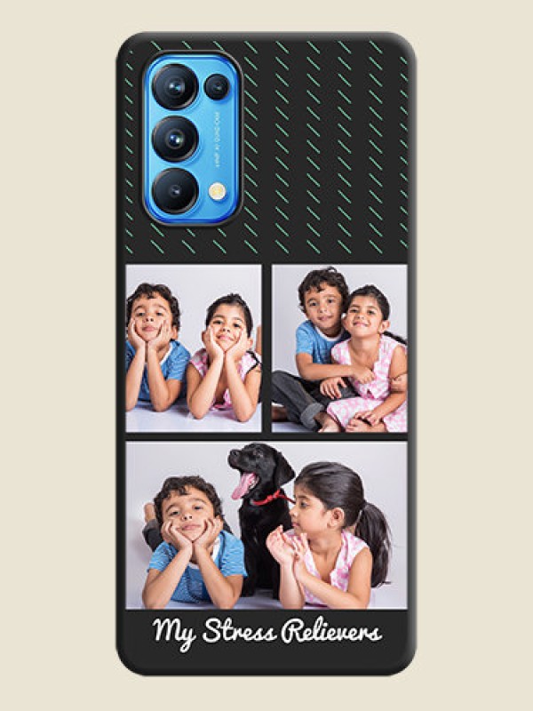 Custom Cross Dotted Pattern with 2 Image Holder  on Personalised Space Black Soft Matte Cases - Reno 5 Pro