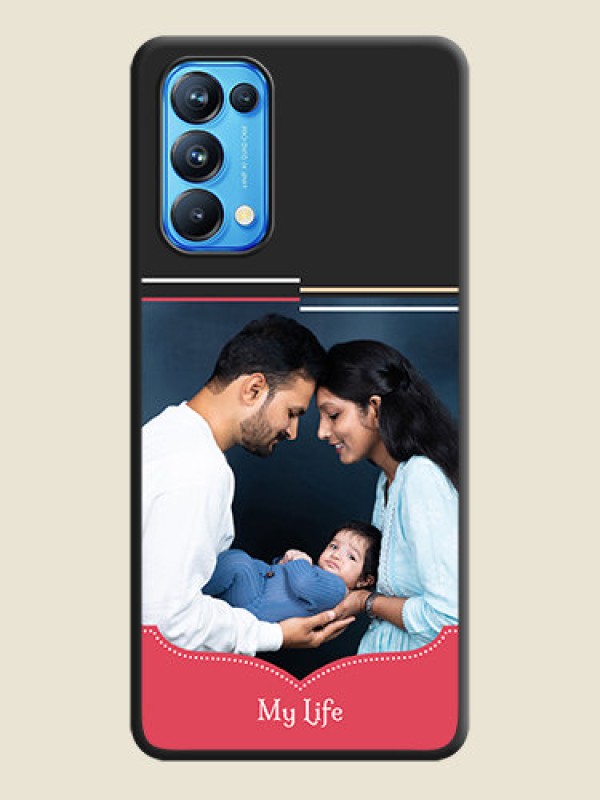Custom Classic Plain Design with Name on Photo on Space Black Soft Matte Phone Cover - Reno 5 Pro