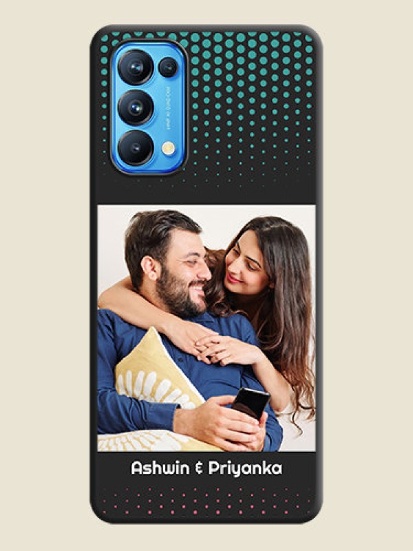 Custom Faded Dots with Grunge Photo Frame and Text on Space Black Custom Soft Matte Phone Cases - Reno 5 Pro