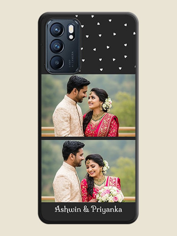 Custom Miniature Love Symbols with Name on Space Black Custom Soft Matte Back Cover - Oppo Reno 6 5G