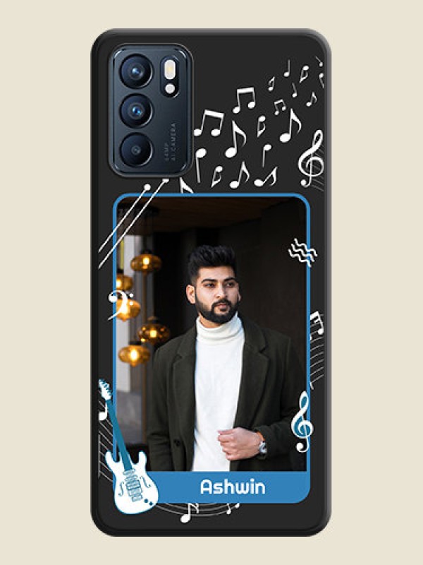 Custom Musical Theme Design with Text on Photo on Space Black Soft Matte Mobile Case - Oppo Reno 6 5G