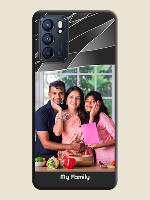 Custom Mixed Wave Lines on Photo on Space Black Soft Matte Mobile Cover - Oppo Reno 6 5G