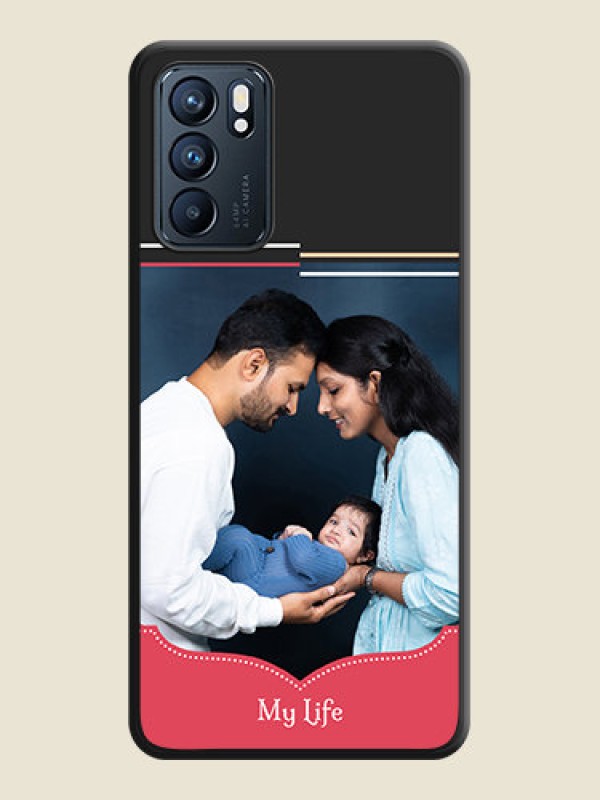 Custom Classic Plain Design with Name on Photo on Space Black Soft Matte Phone Cover - Oppo Reno 6 5G
