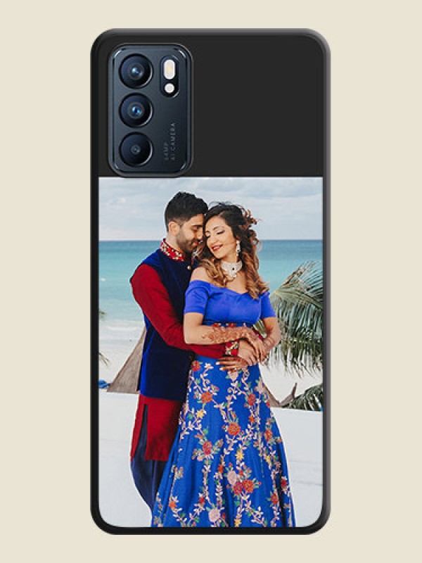 Custom Image Upload With Space Black Color On Custom Soft Matte Mobile Back Cover - Oppo Reno 6 5G