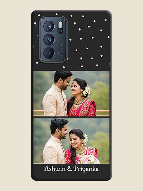 Custom Miniature Love Symbols with Name on Space Black Custom Soft Matte Back Cover - Oppo Reno 6 Pro 5G