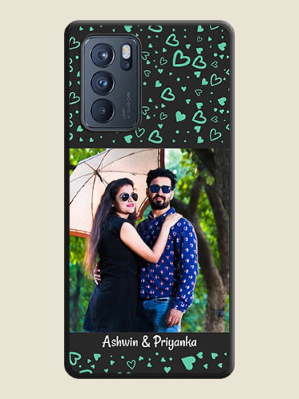Custom Sea Green Indefinite Love Pattern on Photo on Space Black Soft Matte Mobile Cover - Oppo Reno 6 Pro 5G