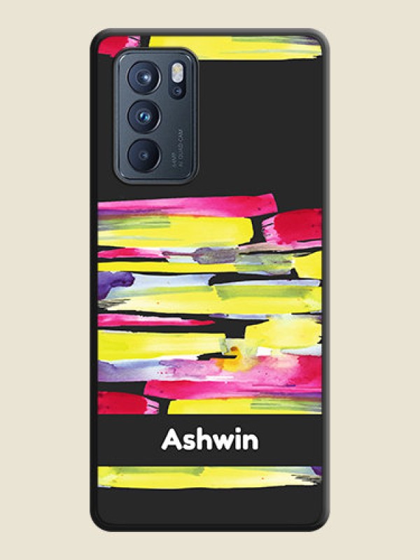 Custom Brush Coloured on Space Black Personalized Soft Matte Phone Covers - Oppo Reno 6 Pro 5G