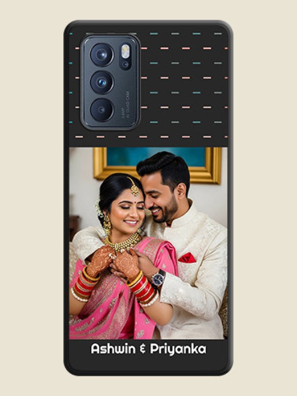 Custom Line Pattern Design with Text on Space Black Custom Soft Matte Phone Back Cover - Oppo Reno 6 Pro 5G
