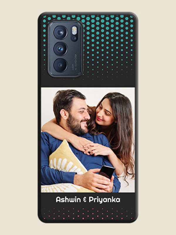 Custom Faded Dots with Grunge Photo Frame and Text on Space Black Custom Soft Matte Phone Cases - Oppo Reno 6 Pro 5G