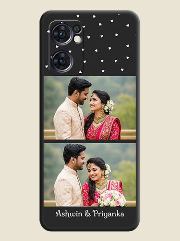 Custom Miniature Love Symbols with Name on Space Black Custom Soft Matte Back Cover - Oppo Reno 7 5G