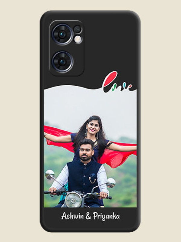 Custom Fall in Love Pattern with Picture on Photo on Space Black Soft Matte Mobile Case - Oppo Reno 7 5G