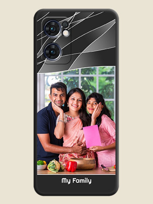 Custom Mixed Wave Lines on Photo on Space Black Soft Matte Mobile Cover - Oppo Reno 7 5G