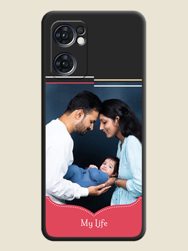 Custom Classic Plain Design with Name on Photo on Space Black Soft Matte Phone Cover - Oppo Reno 7 5G