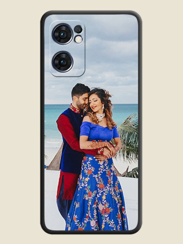 Custom Full Single Pic Upload On Space Black Personalized Soft Matte Phone Covers -Oppo Reno 7 5G