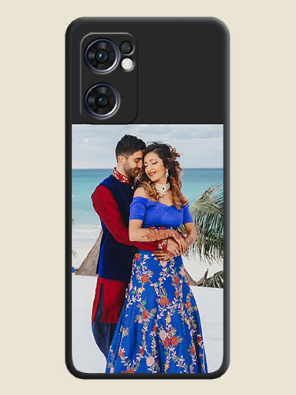 Custom Image Upload With Space Black Color On Custom Soft Matte Mobile Back Cover - Oppo Reno 7 5G