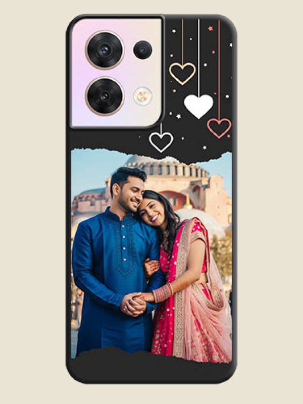 Custom Love Hangings with Splash Wave Picture on Space Black Custom Soft Matte Phone Back Cover - Oppo Reno 8 5G