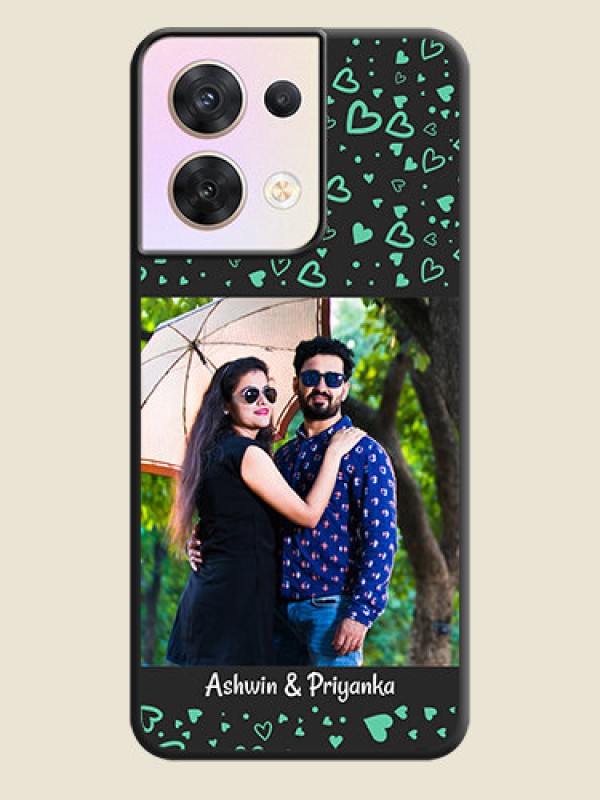 Custom Sea Green Indefinite Love Pattern on Photo on Space Black Soft Matte Mobile Cover - Oppo Reno 8 5G