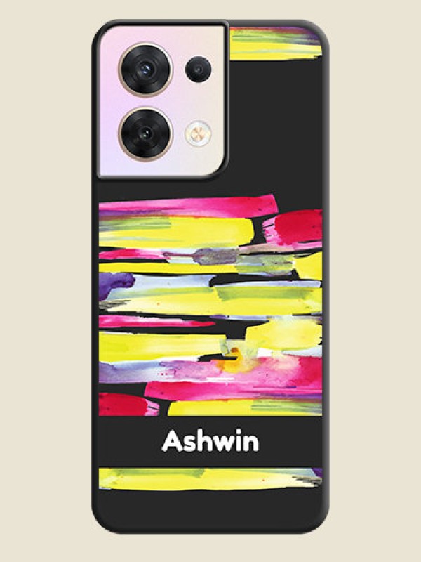 Custom Brush Coloured on Space Black Personalized Soft Matte Phone Covers - Oppo Reno 8 5G